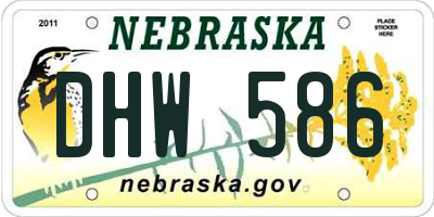 NE license plate DHW586