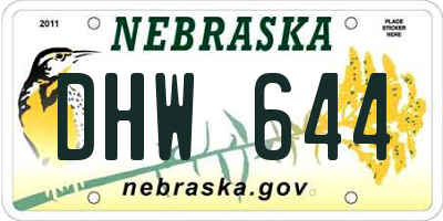 NE license plate DHW644