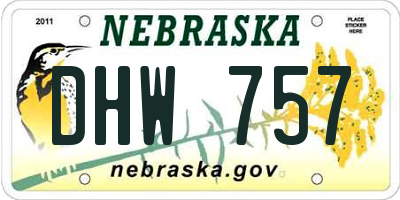 NE license plate DHW757