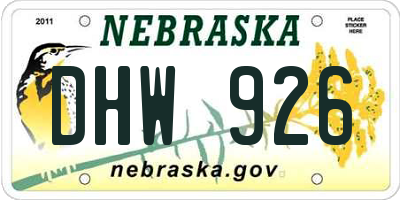 NE license plate DHW926
