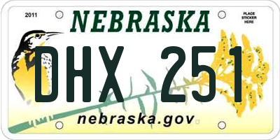 NE license plate DHX251