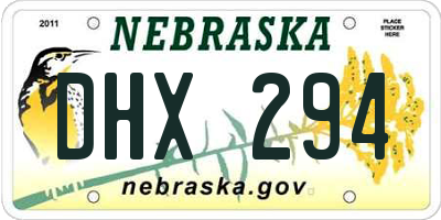 NE license plate DHX294