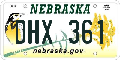 NE license plate DHX361