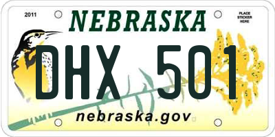 NE license plate DHX501