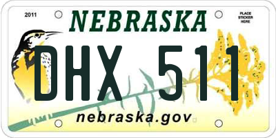NE license plate DHX511