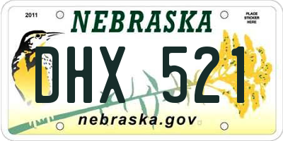 NE license plate DHX521