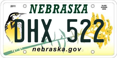NE license plate DHX522