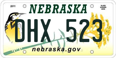 NE license plate DHX523