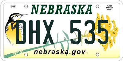 NE license plate DHX535