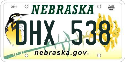 NE license plate DHX538