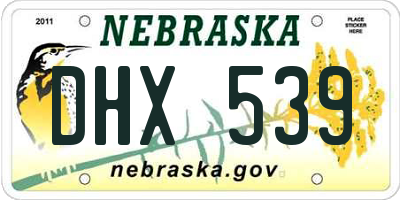 NE license plate DHX539