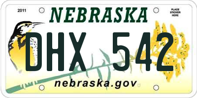 NE license plate DHX542