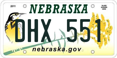 NE license plate DHX551