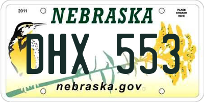 NE license plate DHX553
