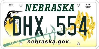 NE license plate DHX554