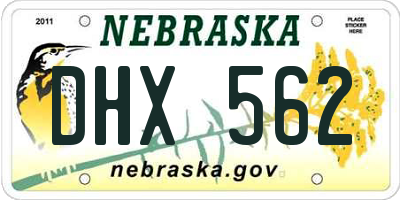 NE license plate DHX562