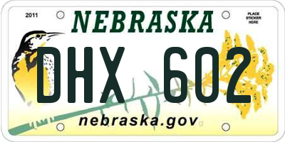 NE license plate DHX602