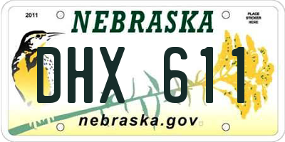 NE license plate DHX611