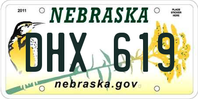 NE license plate DHX619
