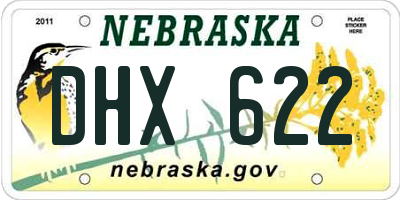 NE license plate DHX622