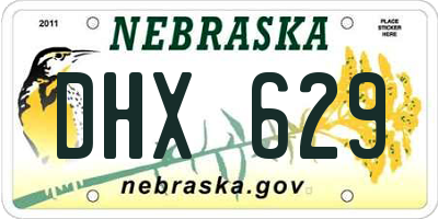 NE license plate DHX629