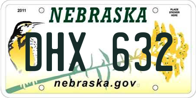 NE license plate DHX632