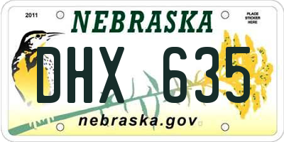 NE license plate DHX635