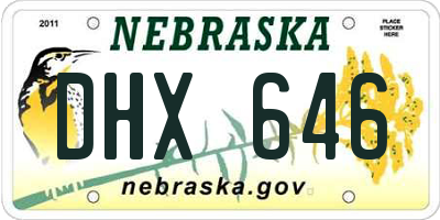 NE license plate DHX646