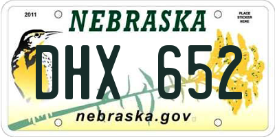 NE license plate DHX652