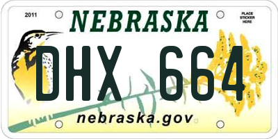 NE license plate DHX664