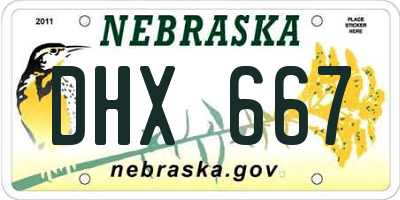 NE license plate DHX667