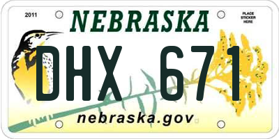 NE license plate DHX671