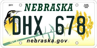 NE license plate DHX678
