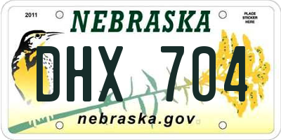 NE license plate DHX704