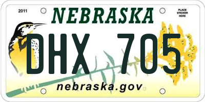 NE license plate DHX705