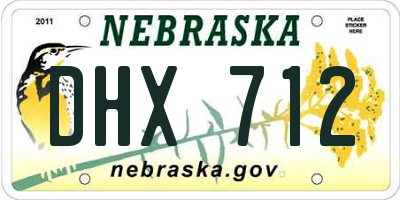 NE license plate DHX712