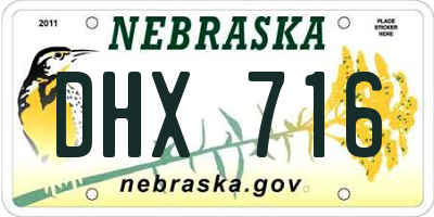 NE license plate DHX716