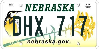 NE license plate DHX717