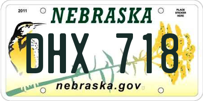 NE license plate DHX718