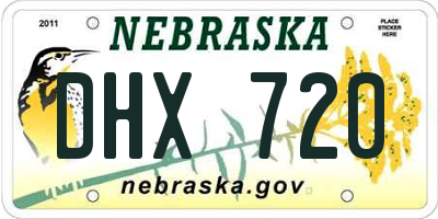 NE license plate DHX720