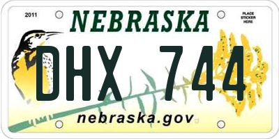 NE license plate DHX744