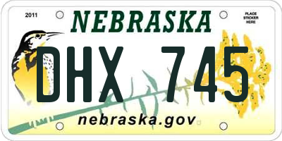 NE license plate DHX745