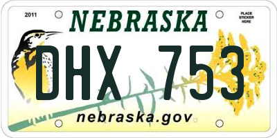 NE license plate DHX753
