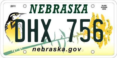 NE license plate DHX756