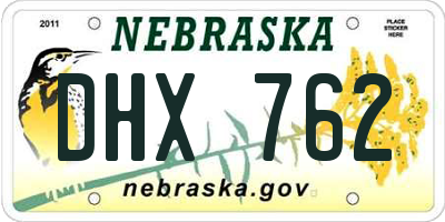 NE license plate DHX762