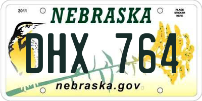 NE license plate DHX764