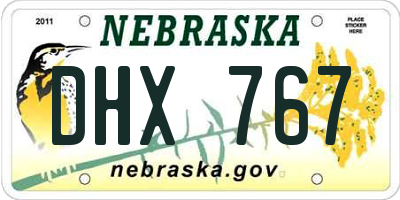 NE license plate DHX767