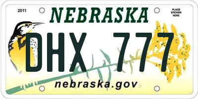 NE license plate DHX777