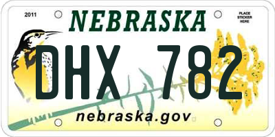 NE license plate DHX782