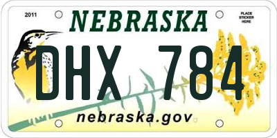 NE license plate DHX784